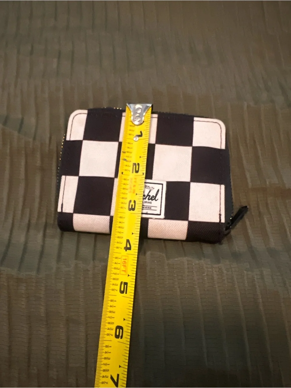 Herschel Supply Company Checkerboard Zip Card Wallet in Black and White